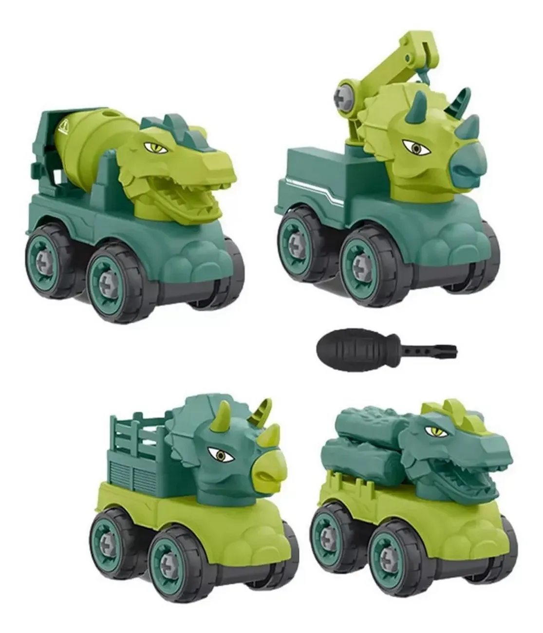 Colección Carros Construccion Dinosaurio Armables Niños