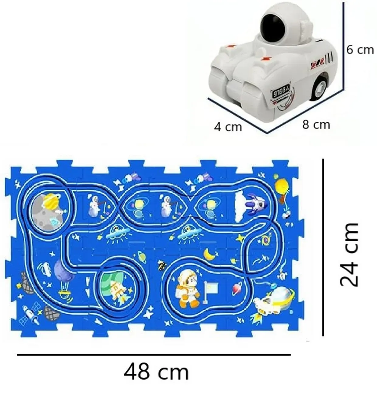 Pista Carro Construccion Astronauta Cosmo Juguete + Baterias