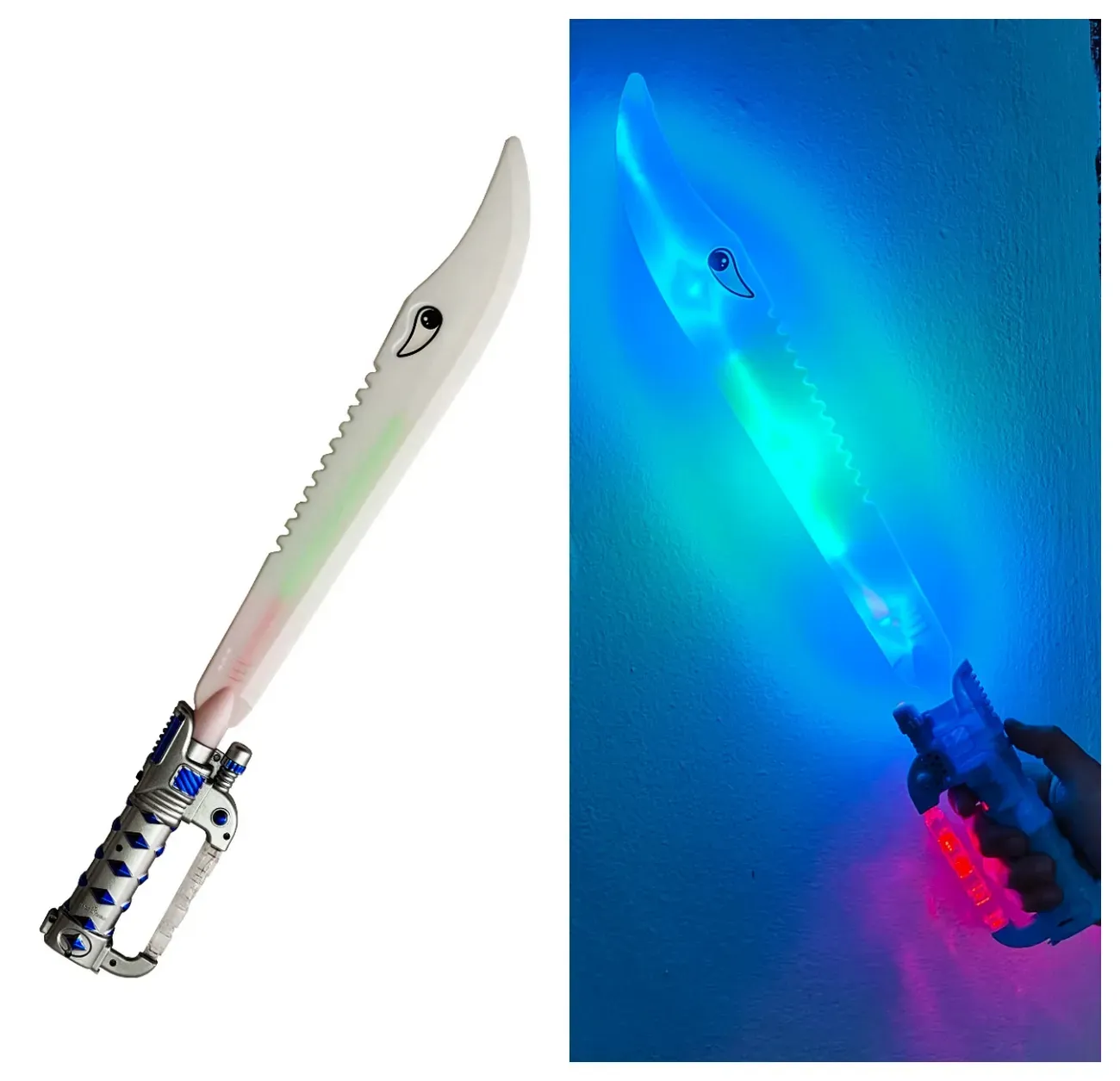 Juguete Espada Minecraft Niños Led Sonido Shark + Baterias