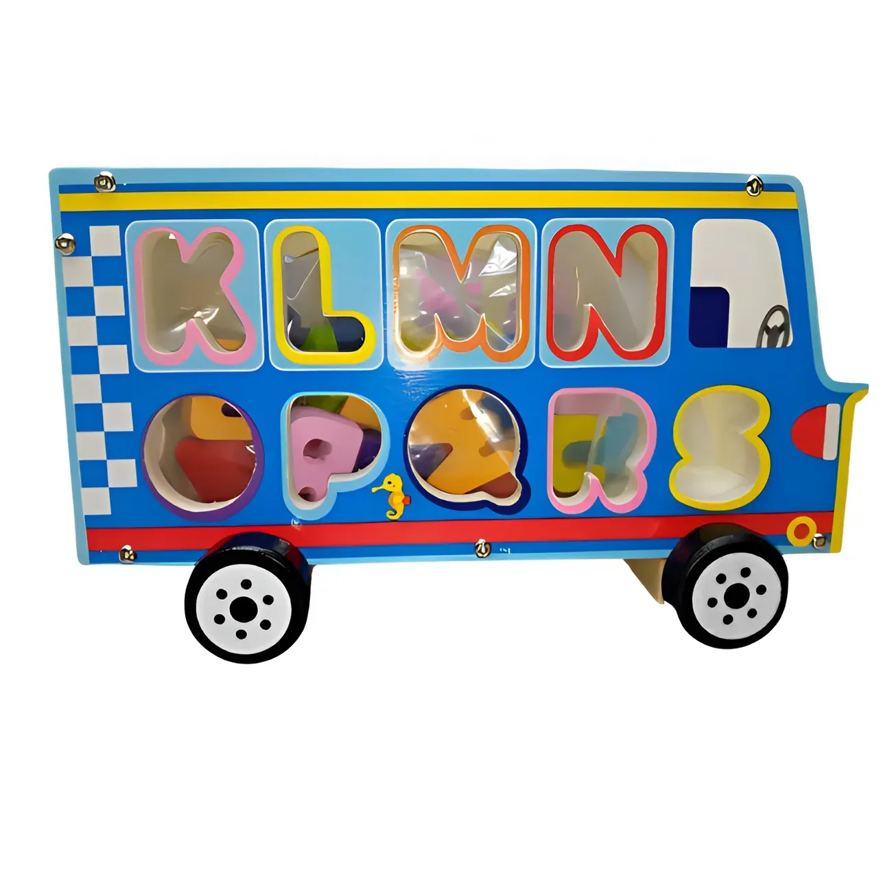 Juego Bus Escolar Encastre Letras Multicolor Desarrollo Niño 