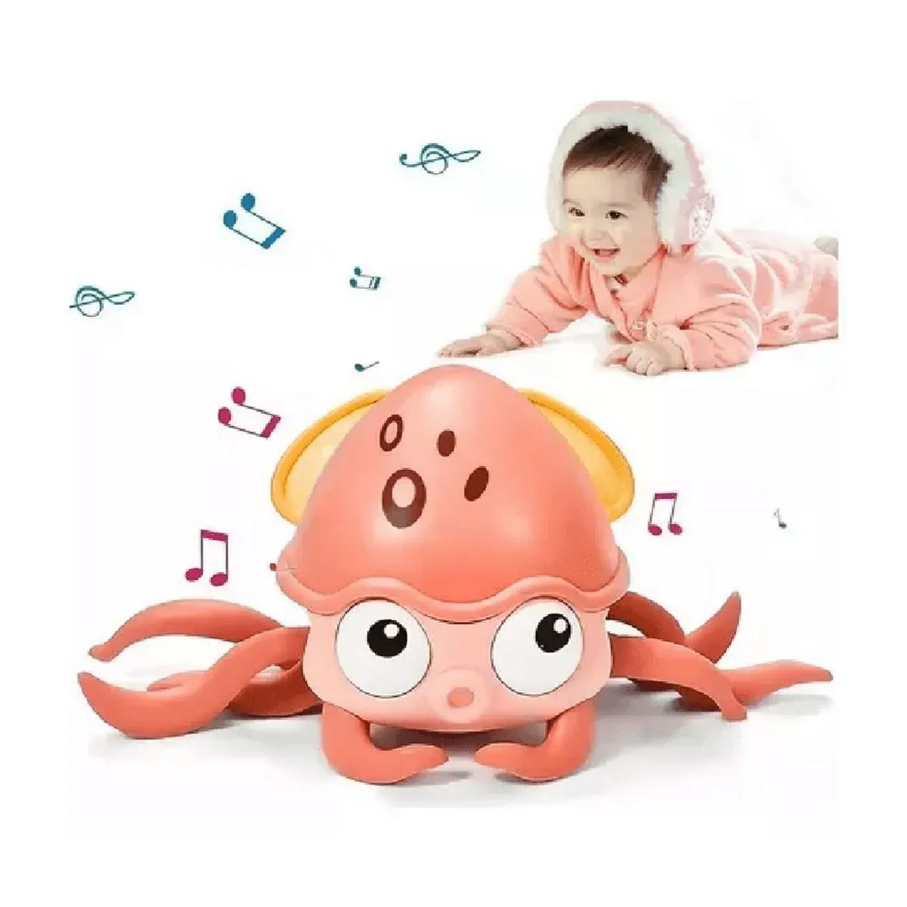 Juguete De Pulpo Recargable Interactivo Niño Musical Camina