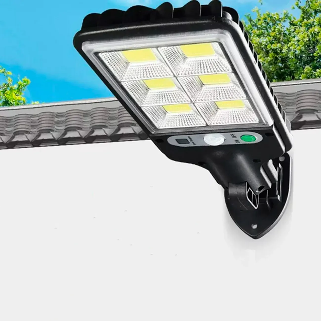 Lampara Panel Solar Exteriores Led Y Sensor Fachadas Jx-616b