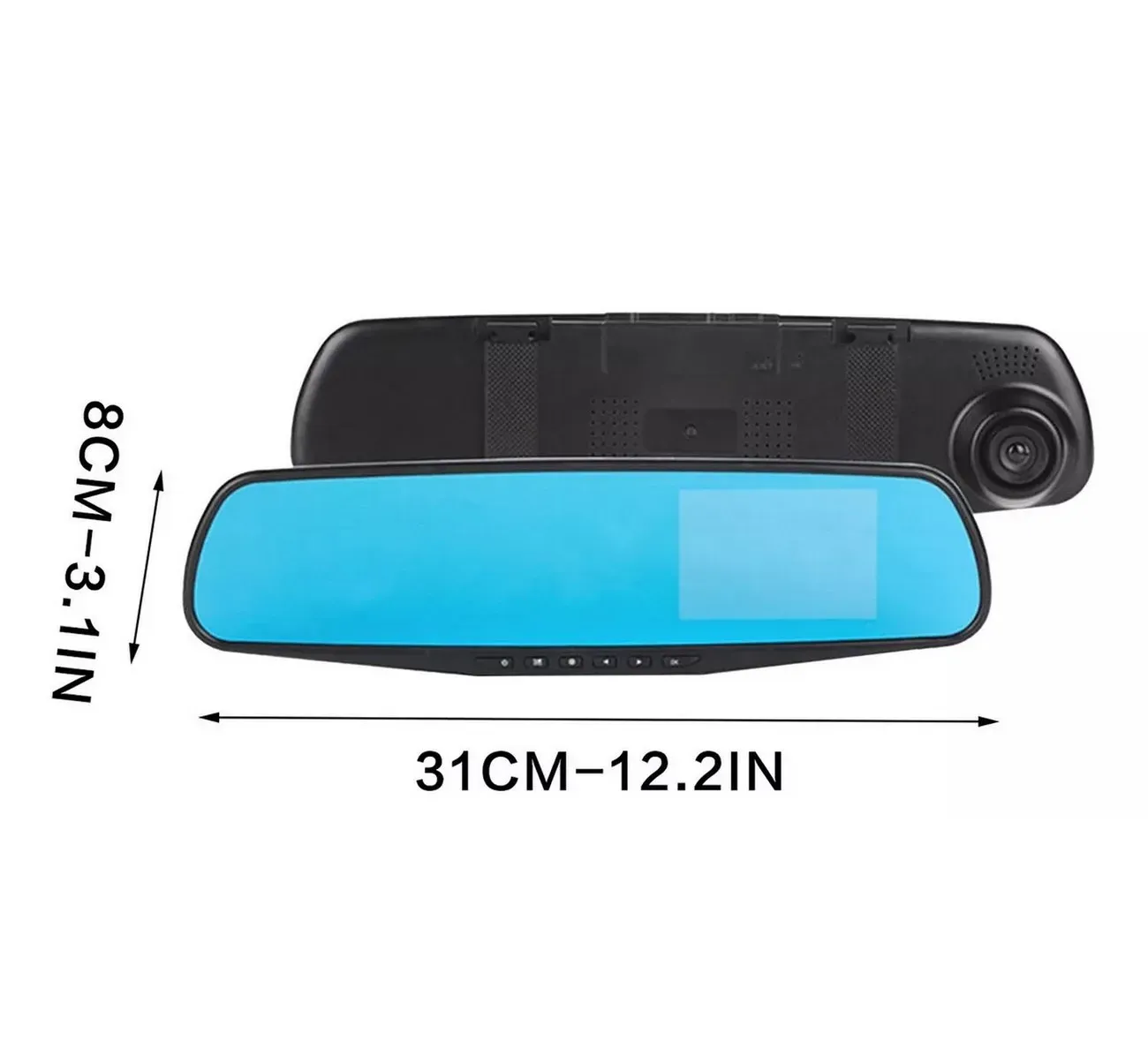 Espejo Carro Retrovisor Dvr Cámara D Reversa 4.3 PuLG 1080hd