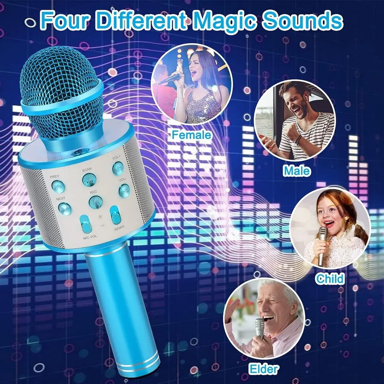 Microfono Karaoke Con Altavoz Bluetooth Recargable Interacti