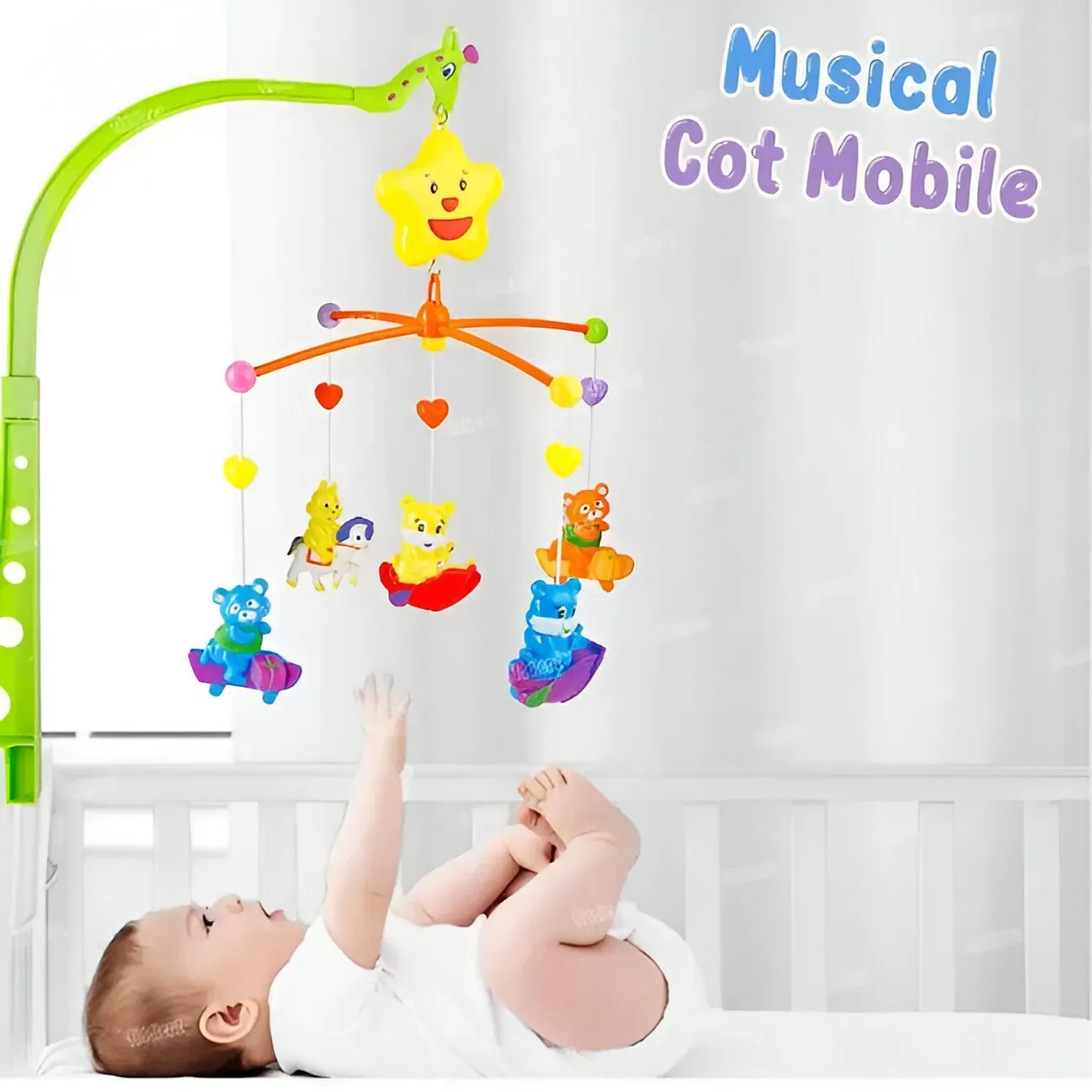 Movil Musical Para Bebes De Cuerda Para Cunas Baby Conejos