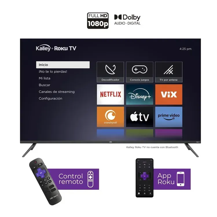 Kalley 43" Smart TV Roku + Antena TDT