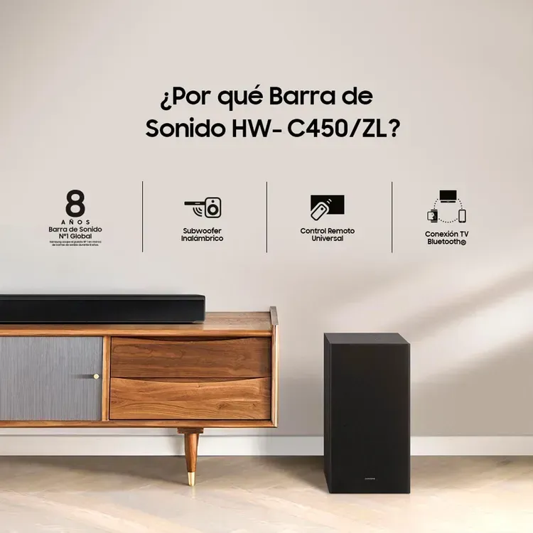 Barra de Sonido SAMSUNG C450 300 Watts+Subwoofer 