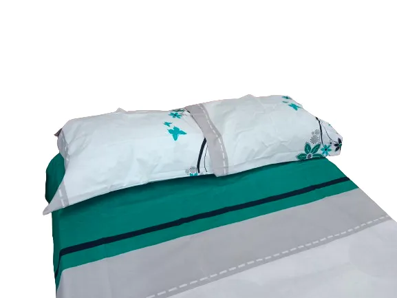 Sabanas Cama Doble Blanco Verde