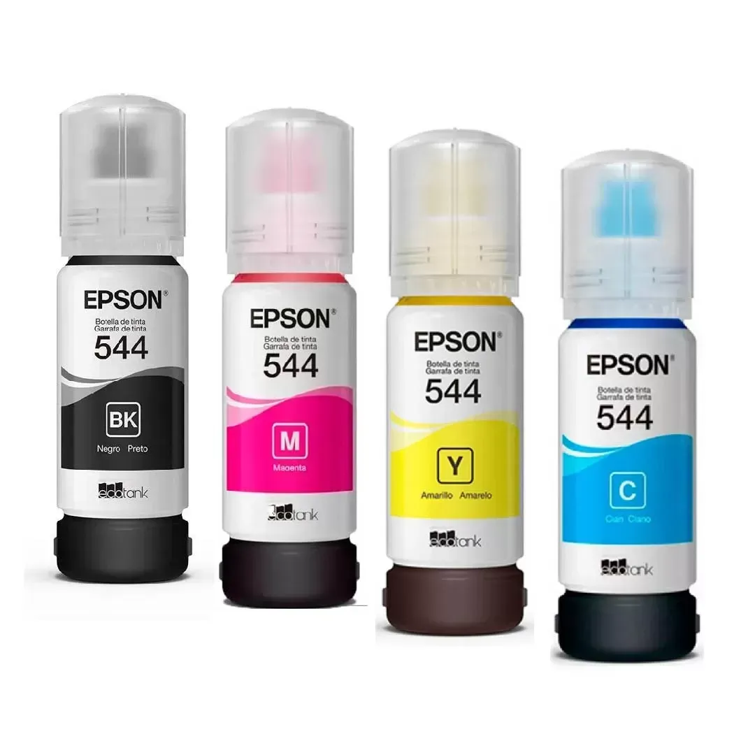 Combo De Tintas Epson T544 Negro Magenta Azul Amarillo 65Ml