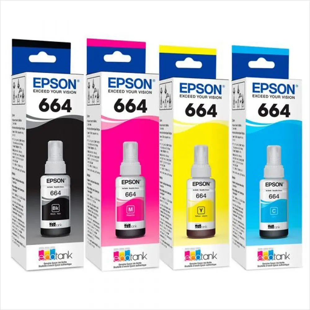 Combo De Tintas Epson T644 Negro Magenta Azul Amarillo