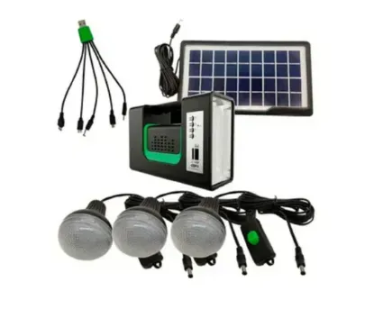 Kit Panel Solar 3 Bombillas Usb Radio Mp3 Linterna GD-LITE 10