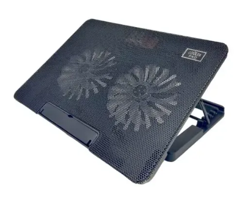 Base Cooler Doble Para Notebook  Regulable Con Luz Ref:9-17