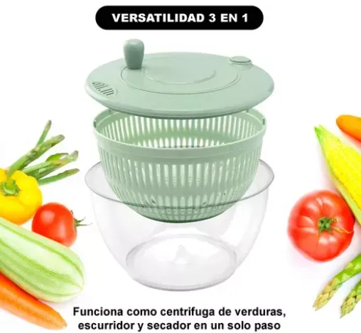 Centrifugador De Verduras 3 En 1 Escurridor Secador Ensalada DK-14