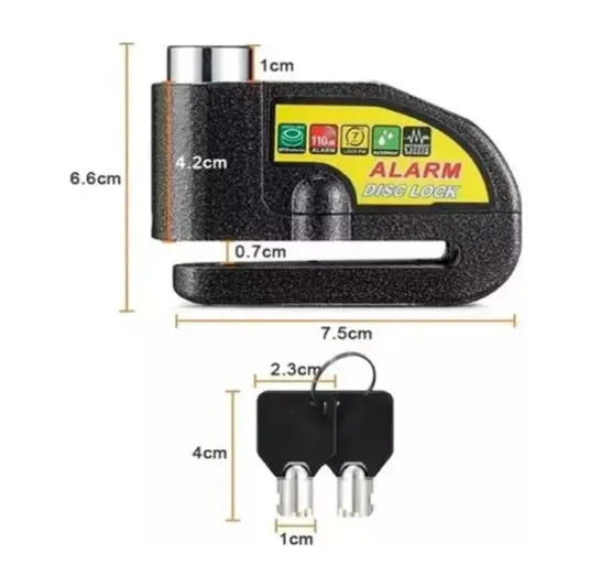 Candado-Alarma Freno Disco Seguridad Para Motocicleta 