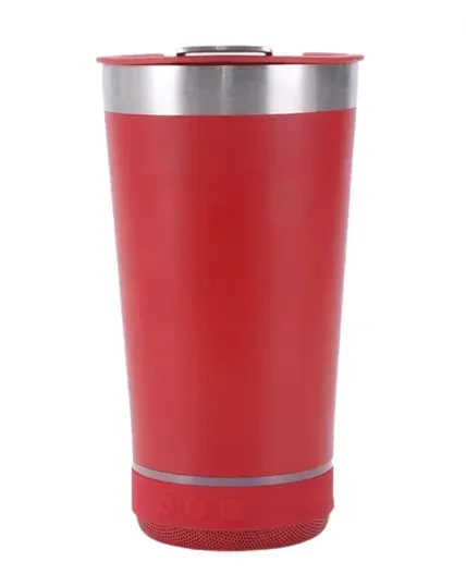 Vaso Térmico De Acero Con Parlante Ref:TS-021 Rojo