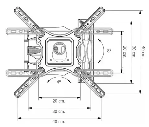 Base Para TV Abatible 32"-55" Ref: TM-P1