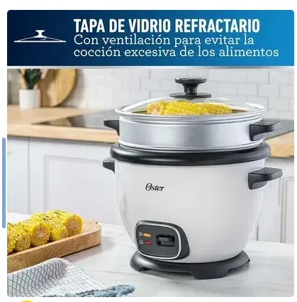 Arrocera Multiusos Oster®, con Función de Mantener Caliente, Capacidad para 10 Tazas, Blanco, Ref: CKSTRC5731W