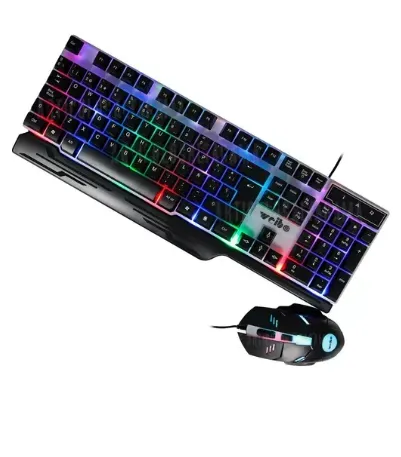 Combo Teclado Y Mouse Gamer Ref:Wb-550 Luces 