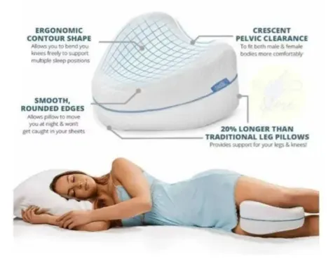 Almohada Para Piernas-Rodillas Cojín Ortopédico Ergonómico Color Blanco