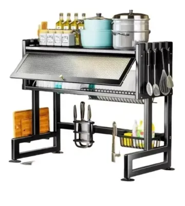 Escurridor De Platos Cocina Fregadero Con Gabinete Multifunción Color Negro