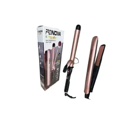 Combo Para Cabello Plancha Con Pinza Rizadora ProNova Ref:2603