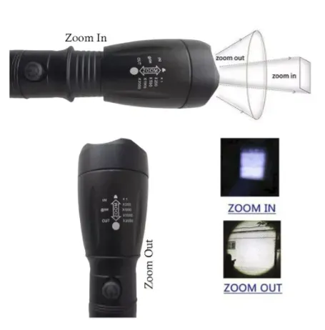 Linterna Recargable Luz Led 5 Modos Zoom Power Style Tna-1