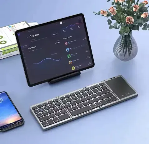 Teclado Bluetooth Plegable Mouse Almohadilla Táctil
