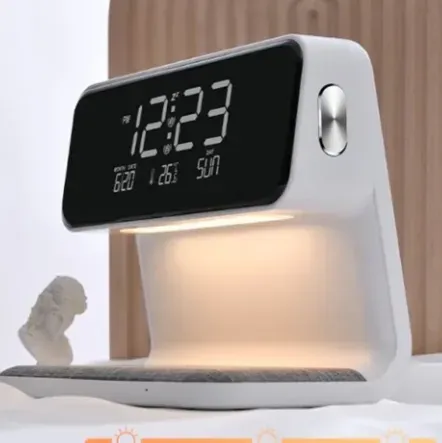 Reloj Despertador Con Lampara LED Y Carga Inalámbrica TM- Ref:A26