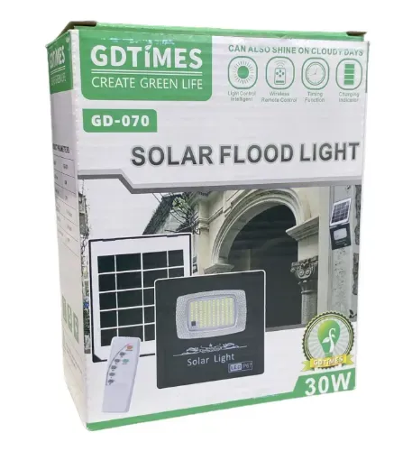 Reflector Recargable Solar 30W IP65 TM GD Times Ref: GD-070