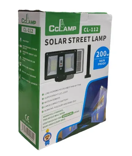 Lampara Solar Recargable 200W Clamp CL-112 