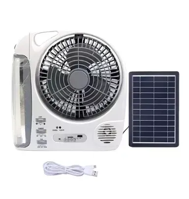 Ventilador Recargable Multifuncional Con Panel Solar Gd-8028 