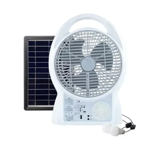 Ventilador Recargable Multifuncional Con Panel Solar Gd-8029