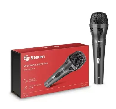 Micrófono Unidireccional Metálico Gris MIC-060