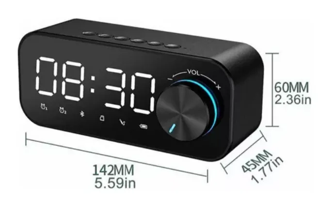 Radio Reloj Despertador Bluetooth Fm Pantalla Ref: S16