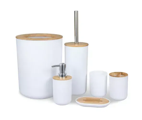 Organizador Baño Accesorios Hogar Plástico Bamboo Decoración