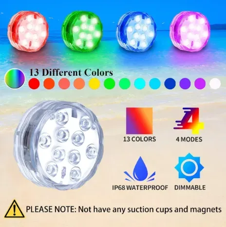 Luces Led Para Piscinas Jacuzzi Sumergibles Inalámbricas