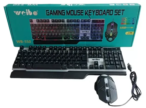 Combo Teclado Y Mouse Gamer Ref:Wb-550 Luces 