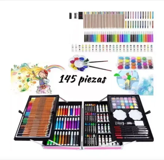 Set Creativo, Kit De Arte, Maleta Colores Marcadores 145 Piezas