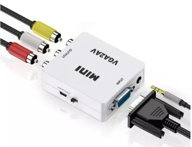 Convertidor Adaptador Señal VGA A RCA Av Audio Y Video