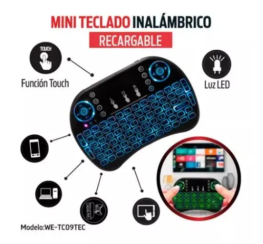 Mini Teclado Inalámbrico Universal Keyboard Retroiluminado