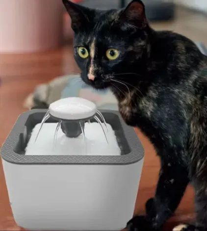 Bebedero Para Mascotas, Fuente Automática De Agua Para Gatos Y Perros Color Blanco