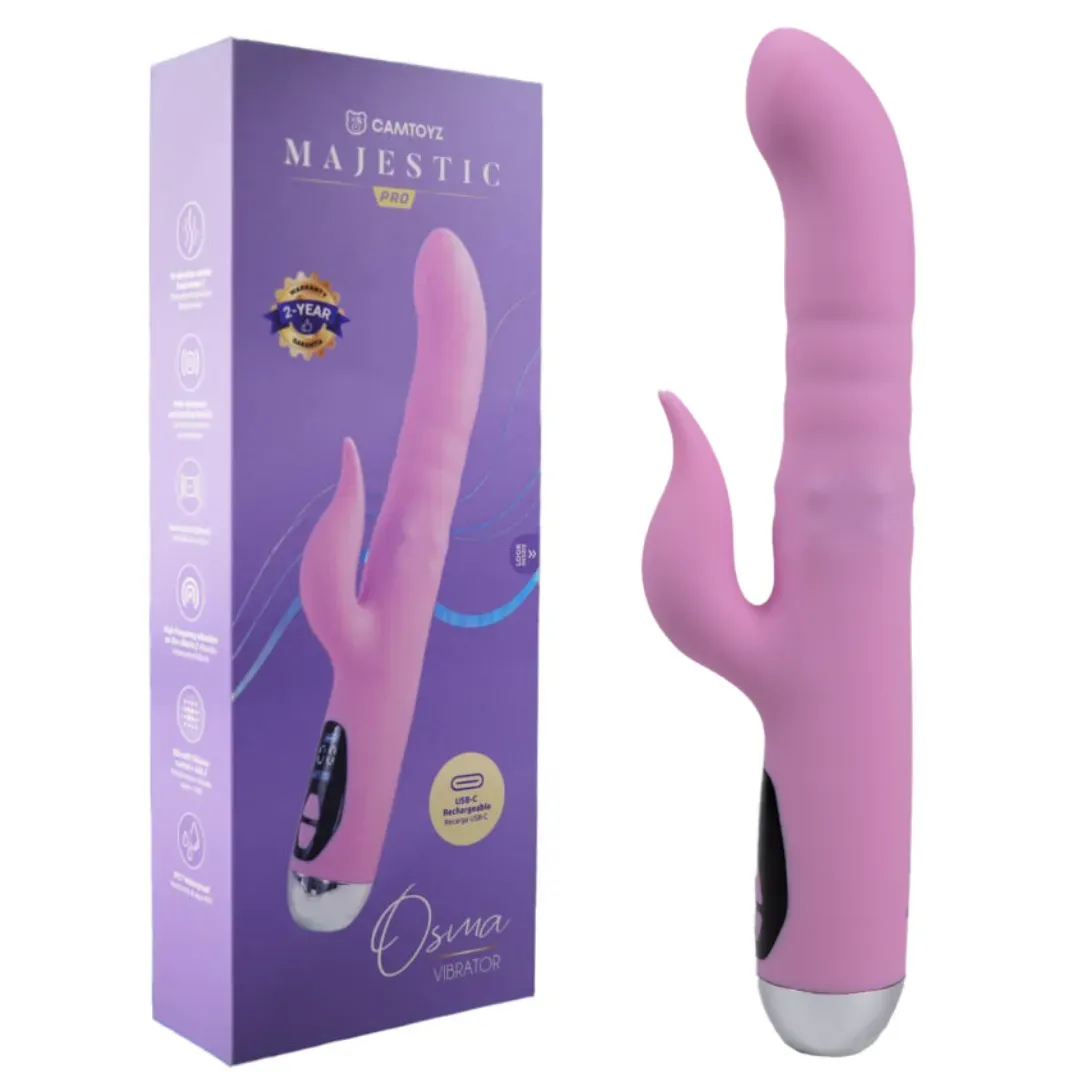 Vibrador Triple Estimulación Con Empuje Osma Majestic Pro