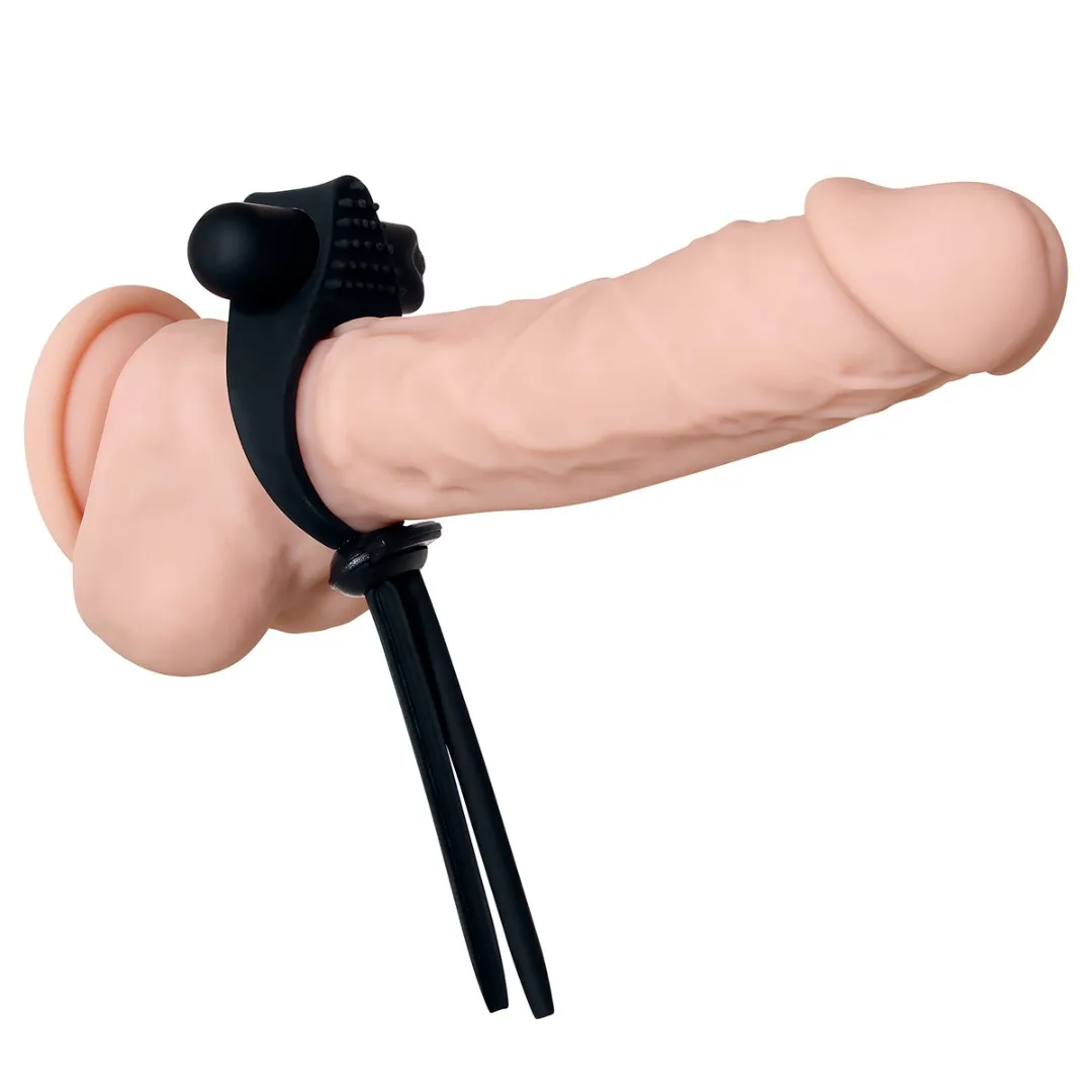 Anillo Vibrador para el Pene Corbata Negra