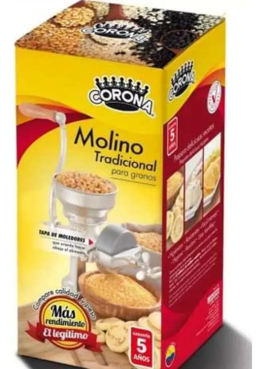 Molino Corona Original Tradicional de Hierro Fundido para Granos - Alta Durabilidad y Calidad