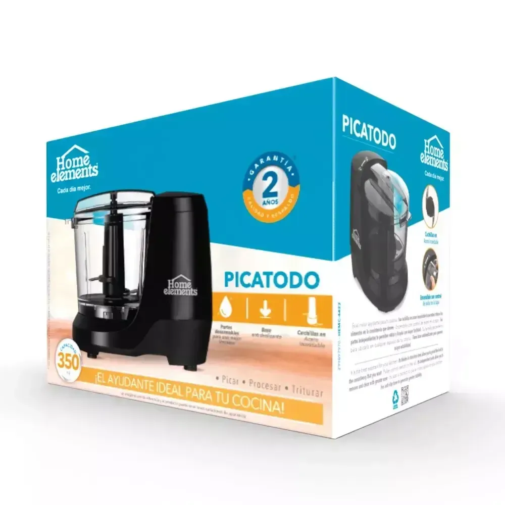 Procesador Picatodo Home Elements 350ml con 2 Años de Garantía: Potencia y Confiabilidad para tu Cocina