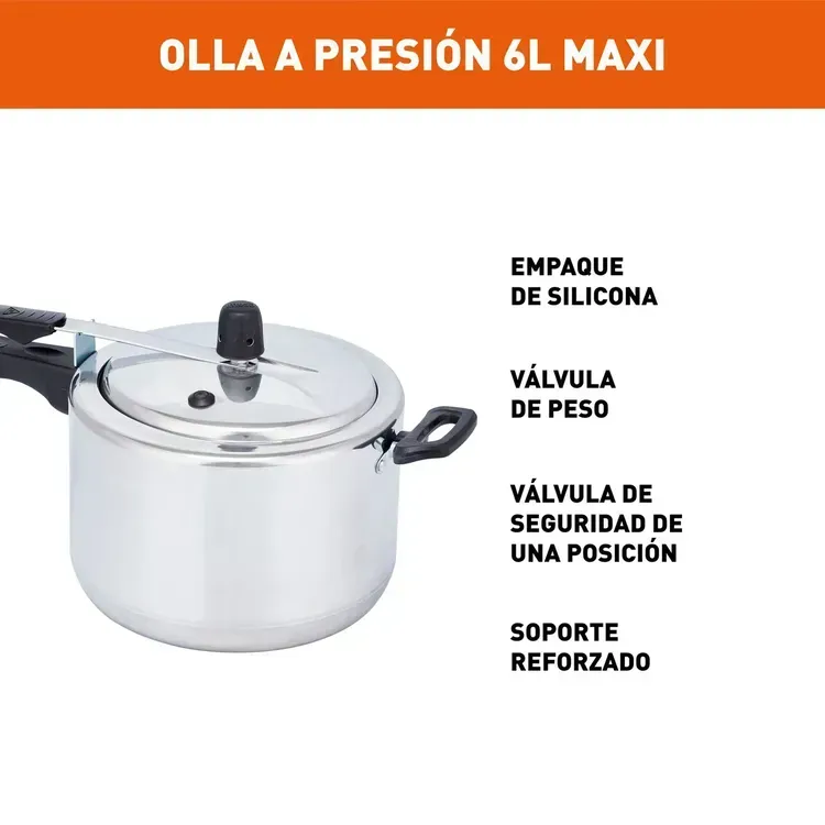 Olla A Presion Imusa 6 Litros Maxi 10 Años De Garantia, Calidad Y Economia