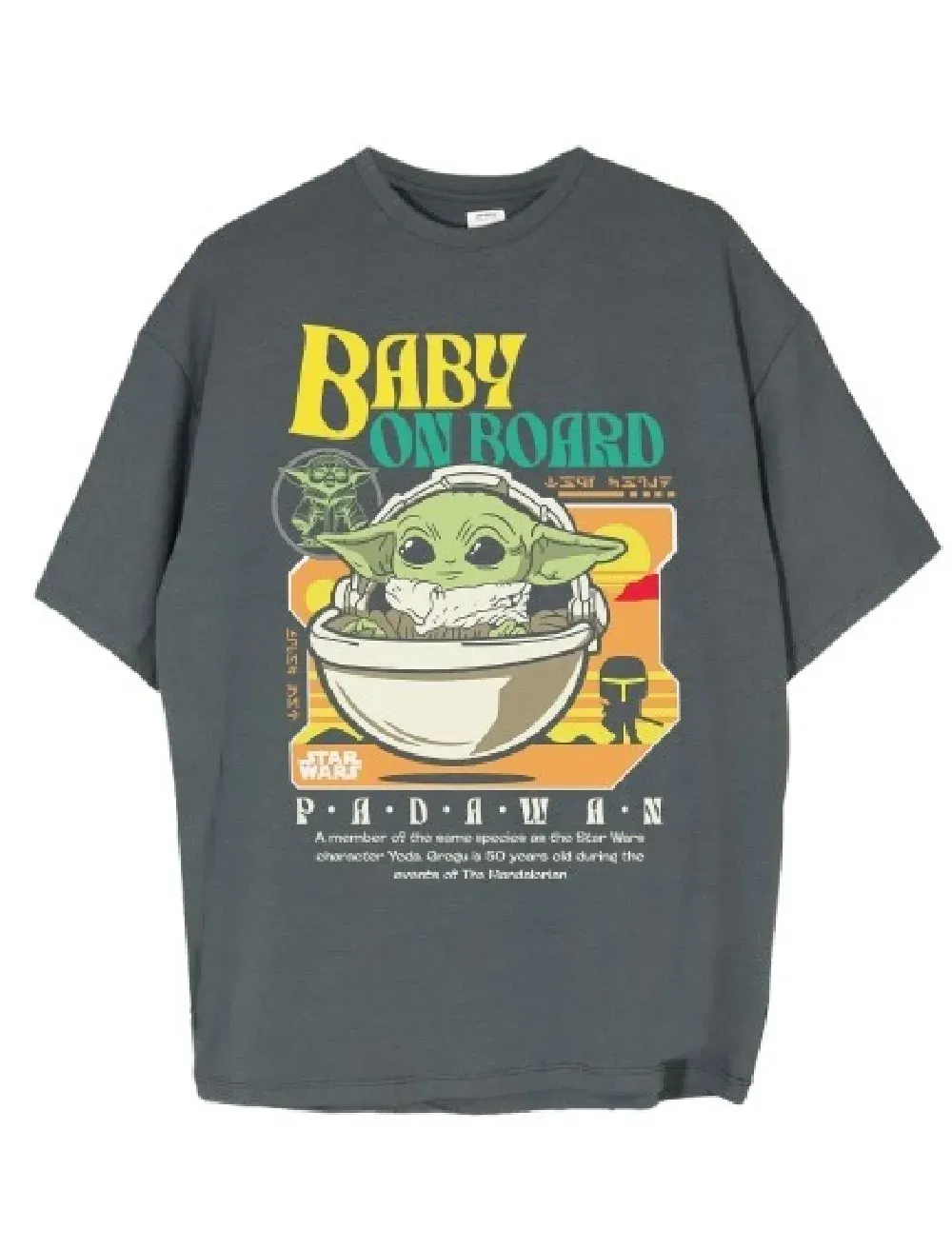 Camiseta Oversize Baby Yoda Color Gris