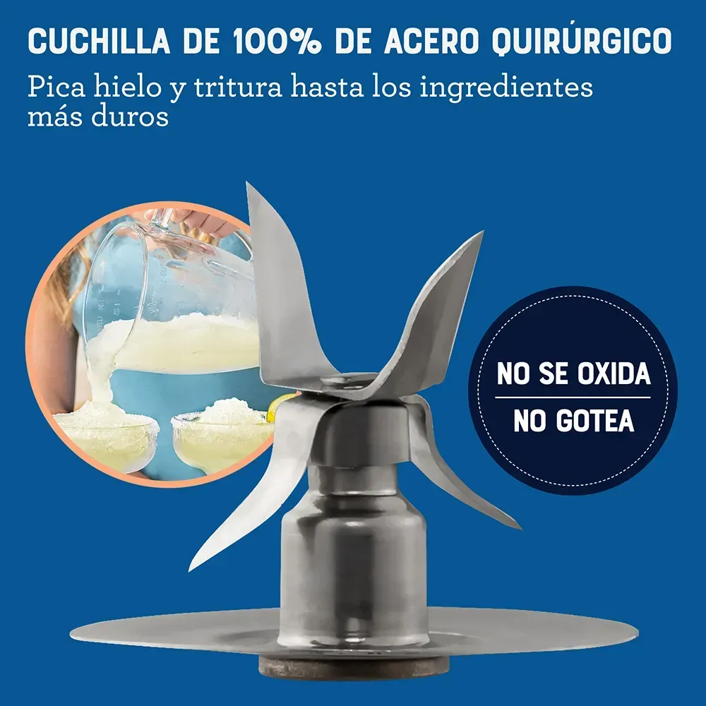 Licuadora Oster 6 vel + Pulso Vaso de Vidrio 1.5 Lt 800 W Gris