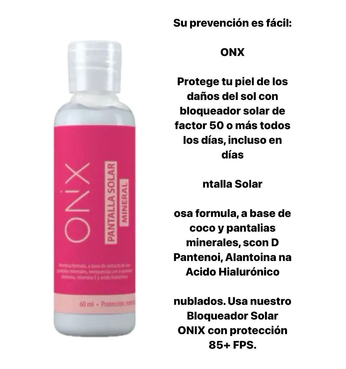 Pantalla Solar Mineral Onix