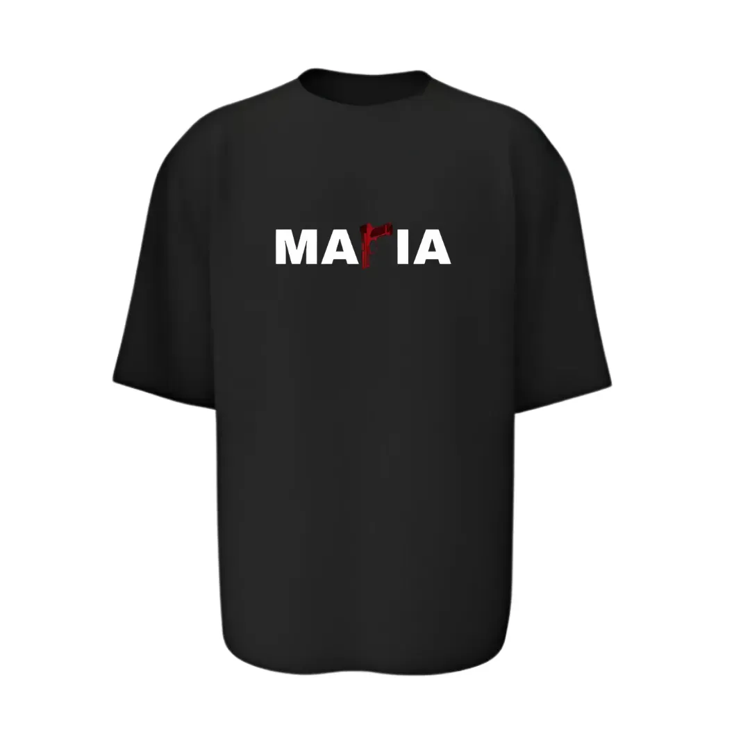 Camiseta Overzise Mafia Negra